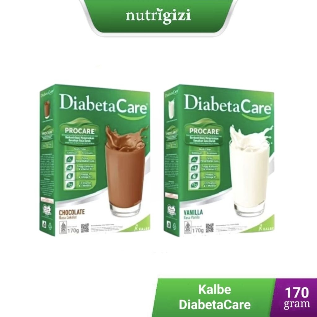 

Nutrigizi | Kalbe DiabetaCare 170 gram Susu Diabetes Ekonomis Rasa Vanila Cokelat Enak