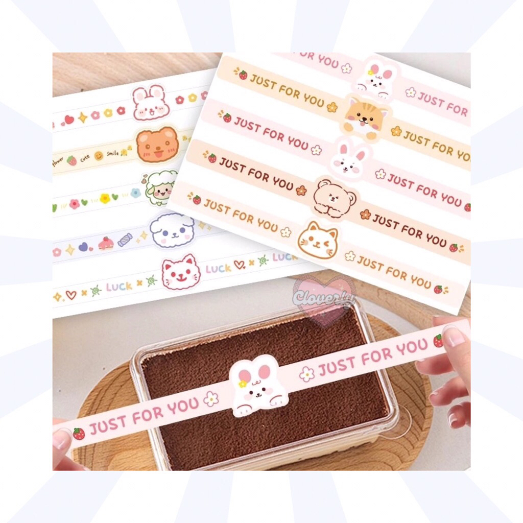 

[CLOVERLY] STICKER PANJANG - KODE 01 / STICKER THANK YOU TERIMA KASIH STICKER KUE LUCU PACKAGING LUCU