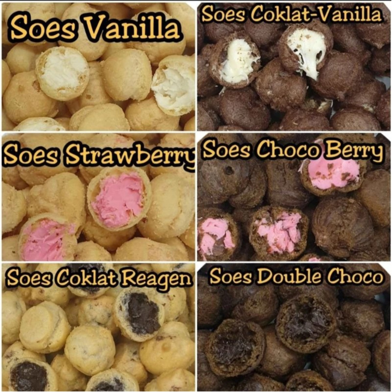 

Soes Mini Rasa Coklat & Soes Mini Rasa Vanila Cream/Rasa Keju 250G