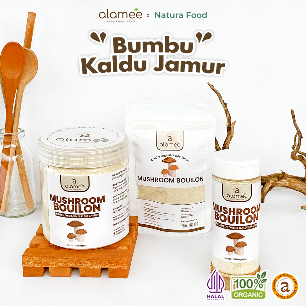 

ALAMEE Kaldu Jamur Bubuk NON MSG Bumbu Dapur Spice Mushroom Powder Penyedap Rasa Seasoning