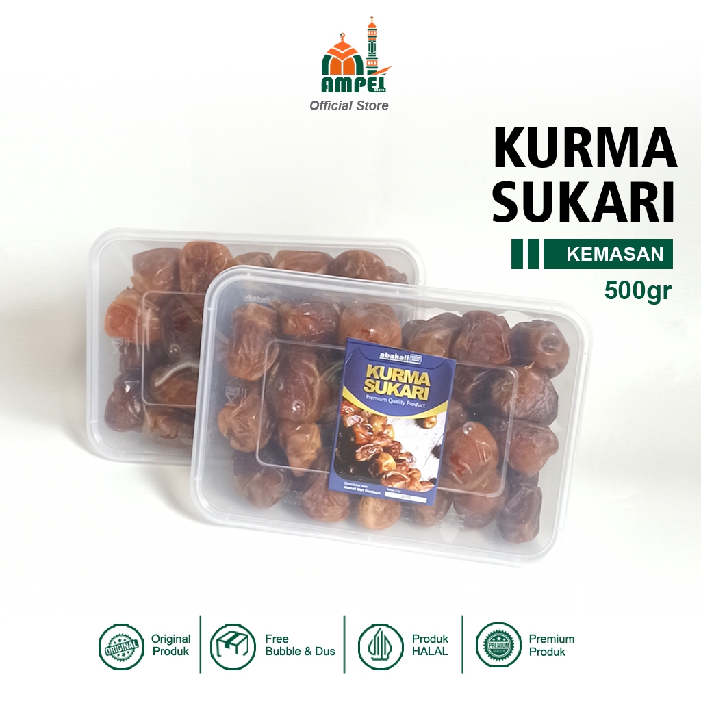 

Kurma Raja Sukari Sukkari Basah 500gr Manis Penambah Stamina Pria Laki-laki Ruthob Cocok Untuk MPASI