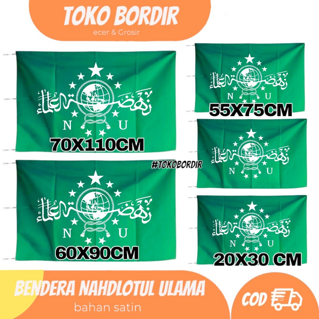 Bendera NU Nahdlatul ulama bahan satin