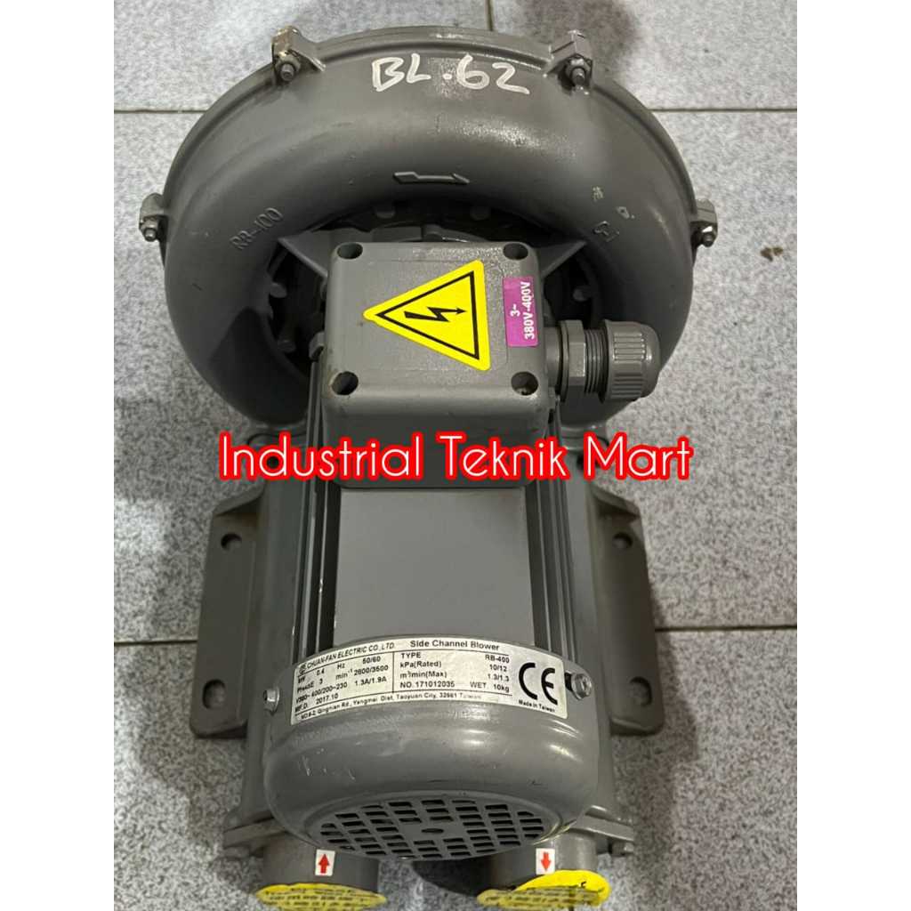 Ring Blower/Side Channel Blower RB-400 1/2HP 3PHASE | Chuan Fan Electric