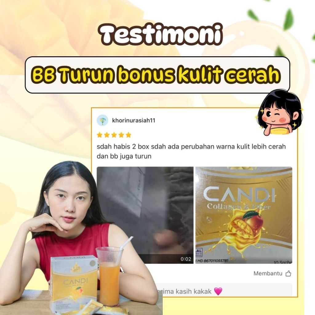 CANDI COLLAGEN FIBER MINUMAN PELANGSING PEMBLOKIR LEMAK DIET DETOX LEMAK PERUT BUNCIT MELANCARKAN BA