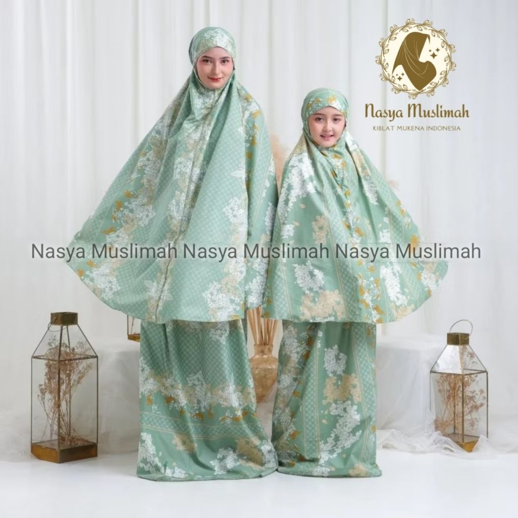 Couple Mukena Katun 2in1/Mukenah Anak Tanggung Katun Micro  Motif Cantik