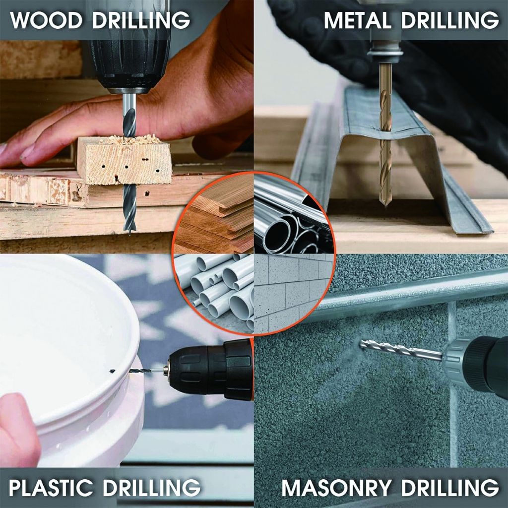 Promo JLD Bor Set 16pcs bor multifungsi Baja Beton Tembok Kayu HSS Titanium Power Drill Bits
