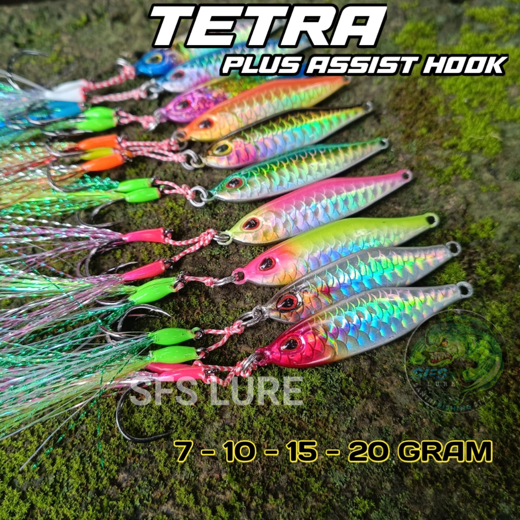 MICRO JIG 7gram 10gram 15gram 20gram satu set asist hok|Metal jig 10gram metal jig 20gram metal jig 