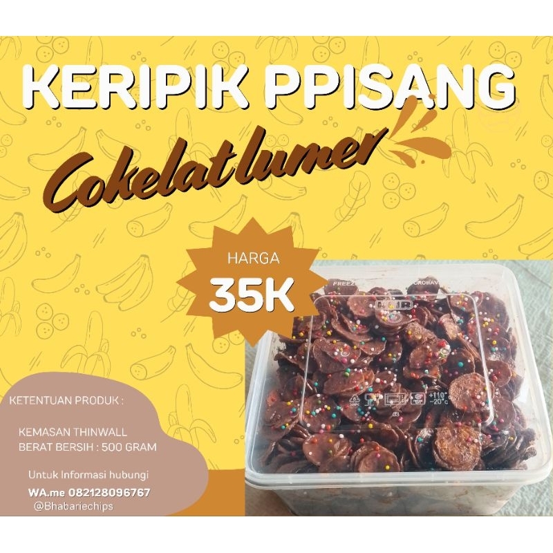 

KERIPIK PISANG COKELAT LUMER 500 GRAM|BananaChips 500 Gram| keripik pisang lumer 500 Gram springkel