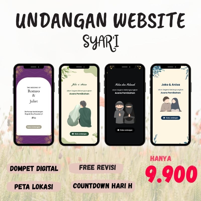 [TERMURAH] UNDANGAN WEBSITE/UNDANGAN DIGITAL/UNDANGAN MURAH. {TEMA WHITE SYAR'I}