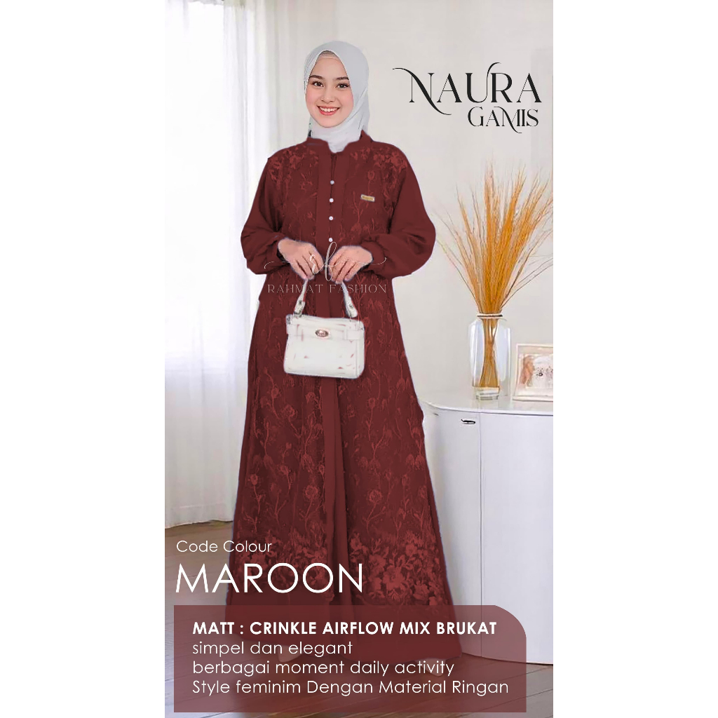 GAMIS OUTER BROKAT IBU-IBU DAN REMAJA JUMBO LD120+ BAHAN CRINKLE AIRFLOW PREMIUM
