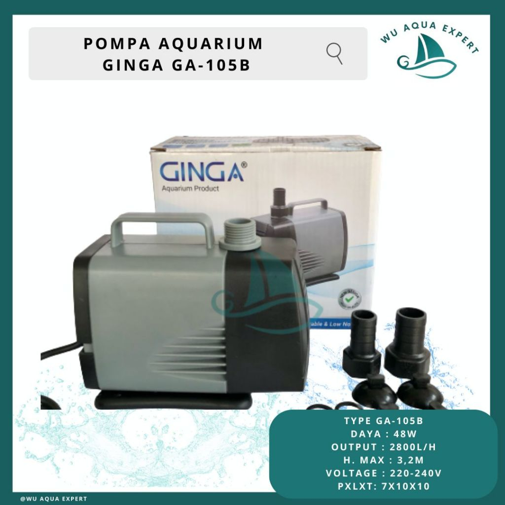GINGA GA 105 105B POMPA KOLAM AQUARIUM POMPA AIR MANCUR  GA105 pompa aquarium hidroponik pump water 