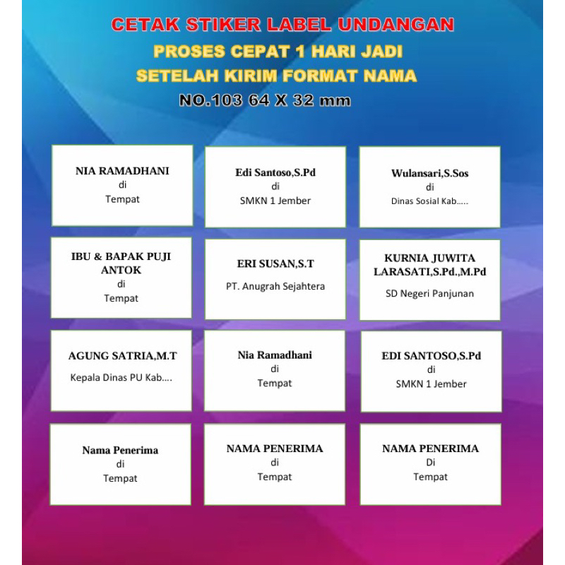 

CETAK STIKER LABEL UNDANGAN NO.103 64x32mm