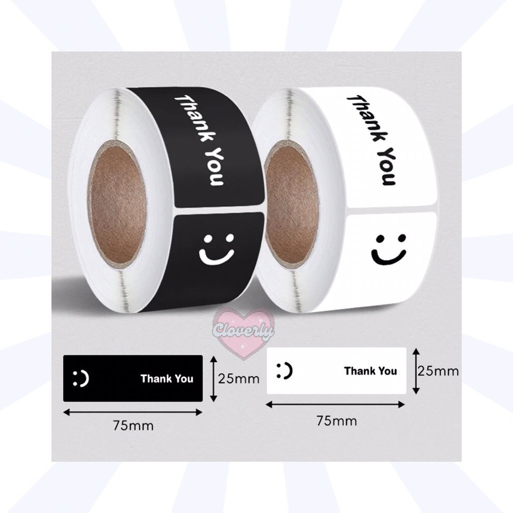 

[CLOVERLY] STICKER THANKYOU 7.5 X 2.5 CM - RANDOM WARNA / STICKER JUALAN MAKANAN MINUMAN THANKYOU TERIMA KASIH