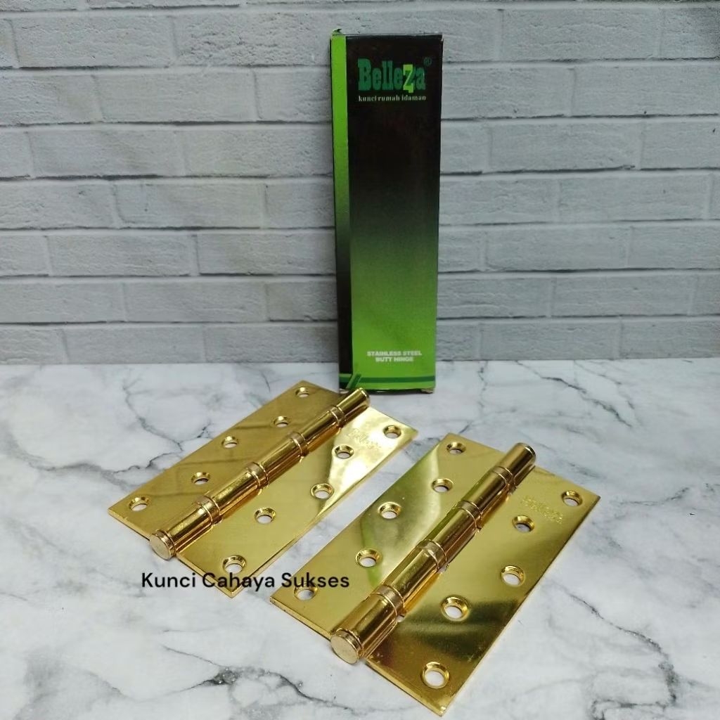 belleza sSel BZ57 5x3x3mm 4BB GP/engsel pintu 5 inch gold/ engsel pintu kayu besar
