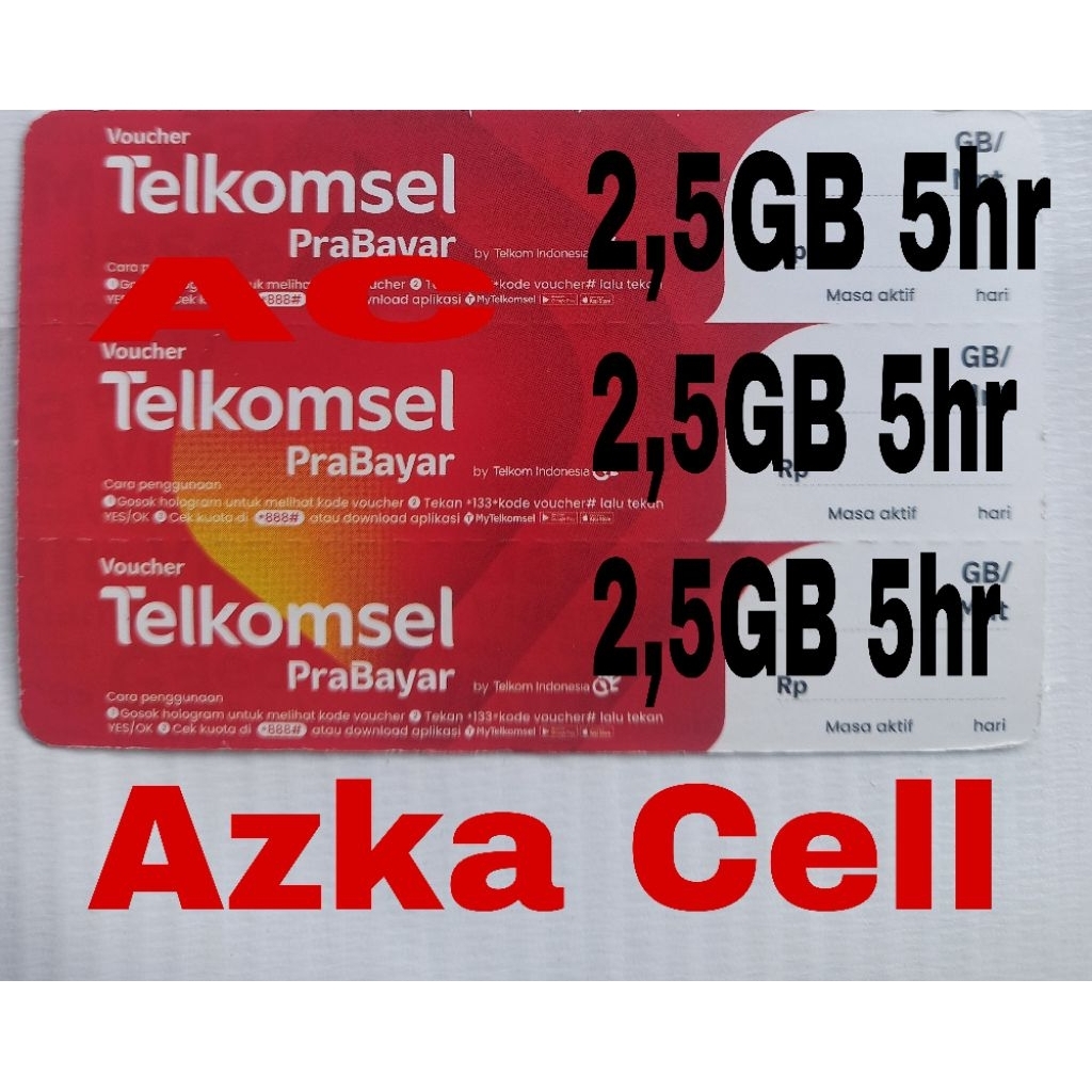 Voucher Telkomsel Paket Data 2,5 GB 5 Hari,Best Offer