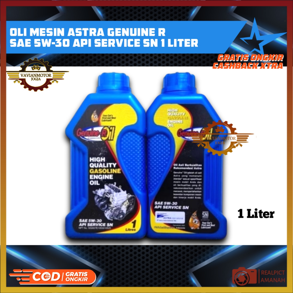Oli Mesin Oli Mobil Oli Motor Daihatsu Astra Genuine R SAE 5W-30 API Service SN 1 Liter Original