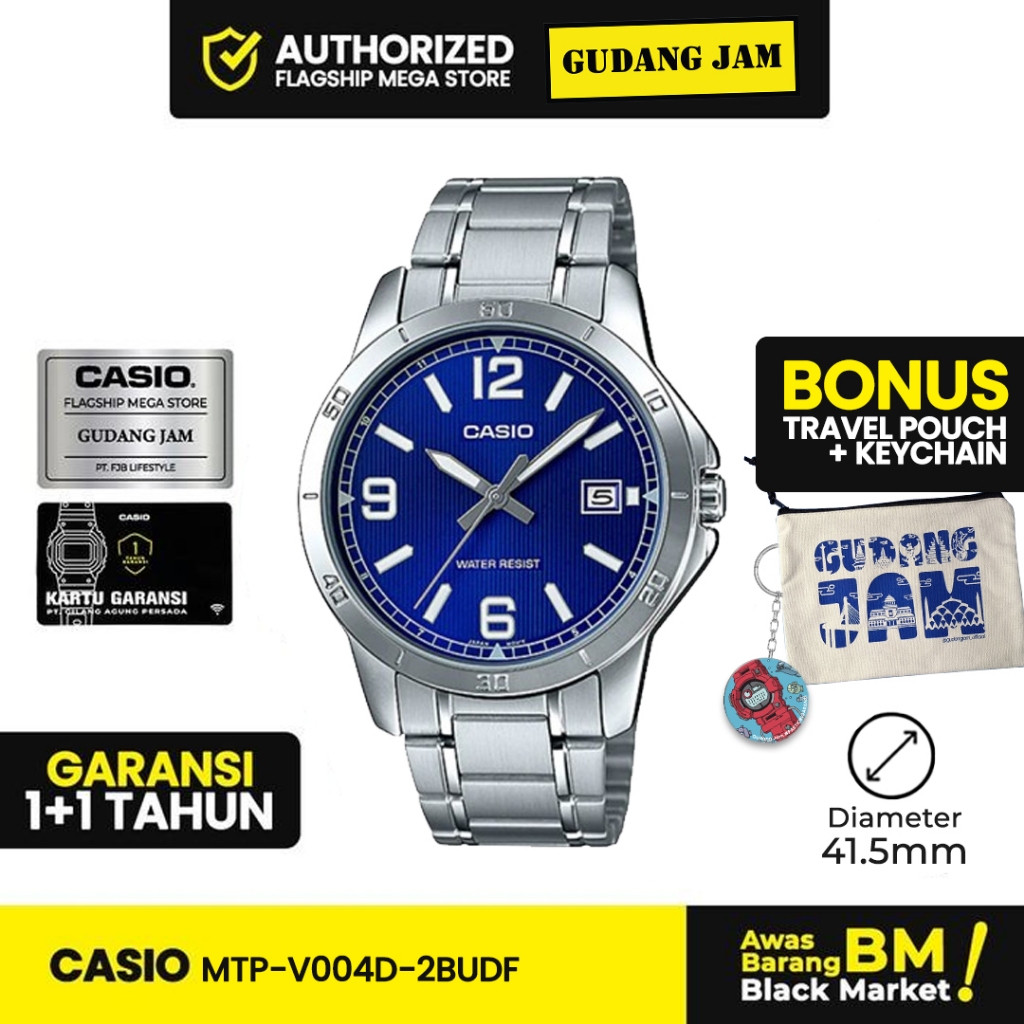 Jam Tangan Casio MTP-V004D-2BUDF MTP-V004D MTP-V004 MTPV004D MTP V004D