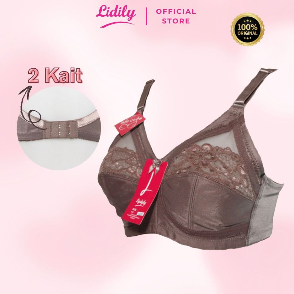 Lidily -  Bra Wanita Big Full Cup / BH Satin Transparant Sexy Lingerie L020