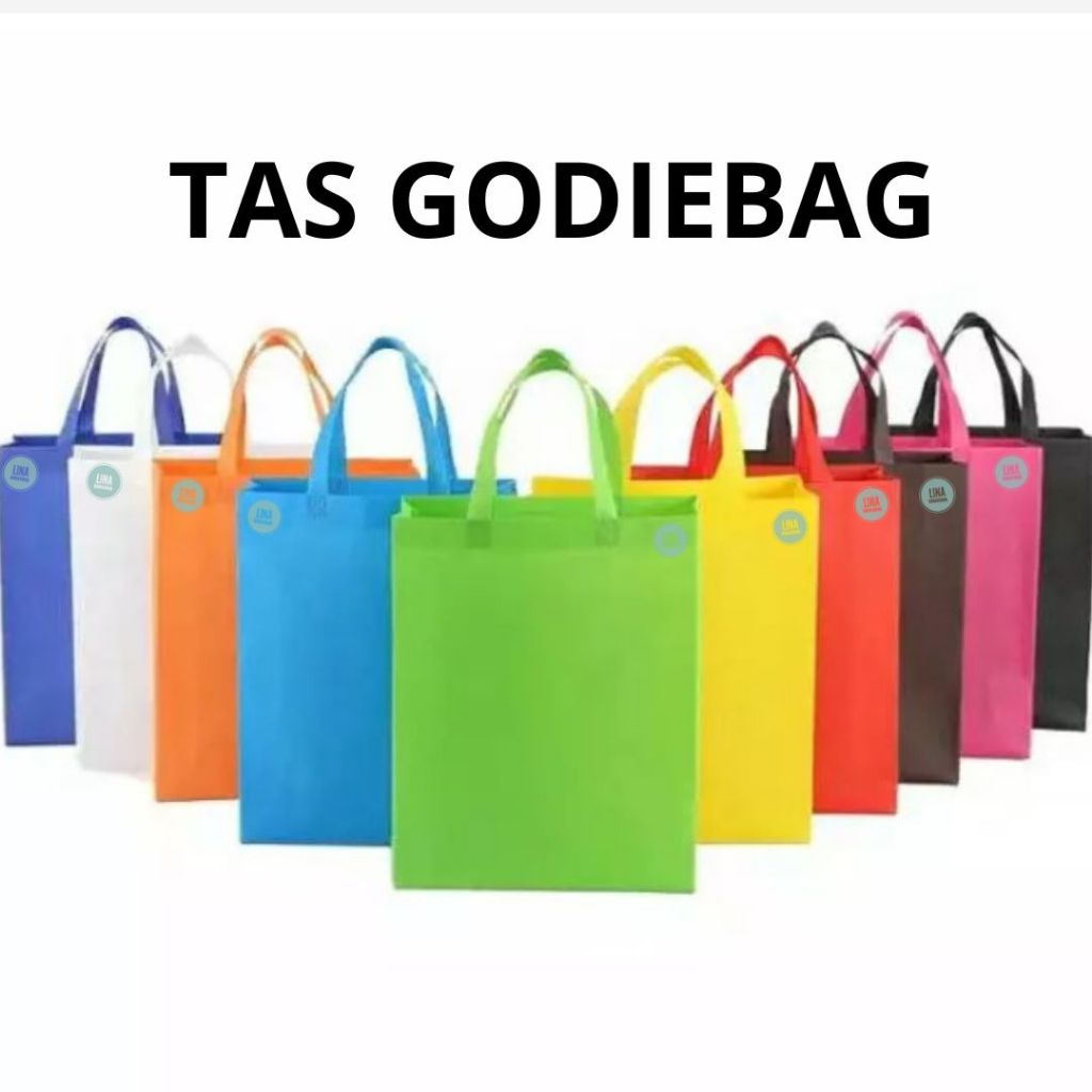 

LINA SOUVENIR 12 pcs Goodie Bag Spunbond 30x40x 10 cm Tas Ultah Lebaran Souvenir Perinikahan