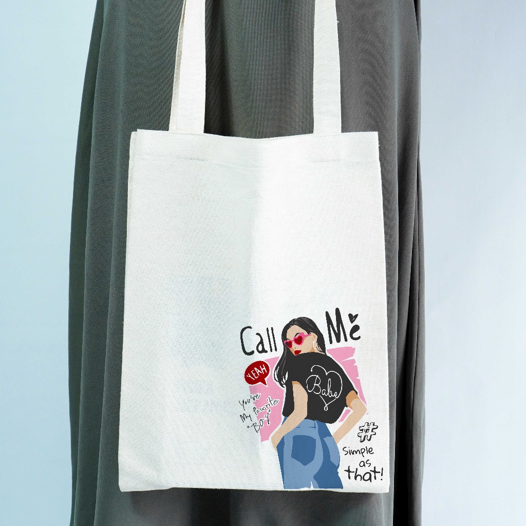 Tas Tote Bag tas Jinjin Unisex Call Me - Peta_thostee.