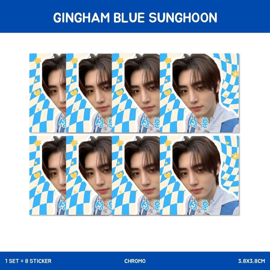 

Stiker Mini Deco Kpop Enhypen Grey Stamp And Gingham Blue Black Isi 8 Pcs Stiker Chromo Boygroup