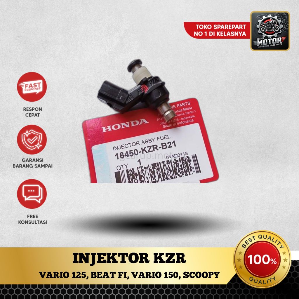 Injektor KZR 6 Lobang Ori Vario 125 fi (OLD) Vario 125 esp (LED), Beat FI, Scoopy