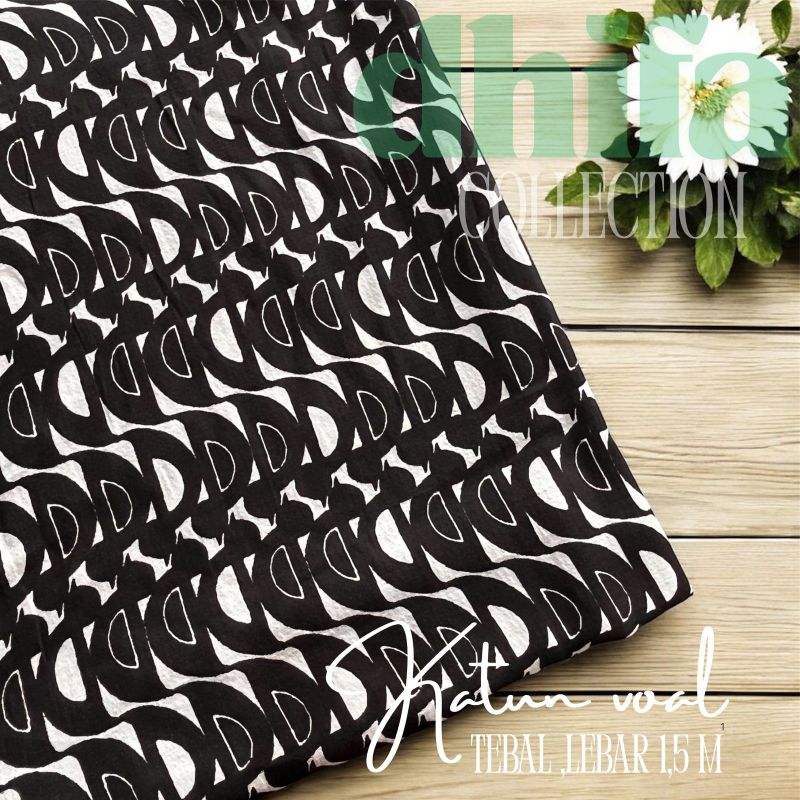 kain katun voal premium motif abtrak / kain gamis motif abtrak / kain katun motif