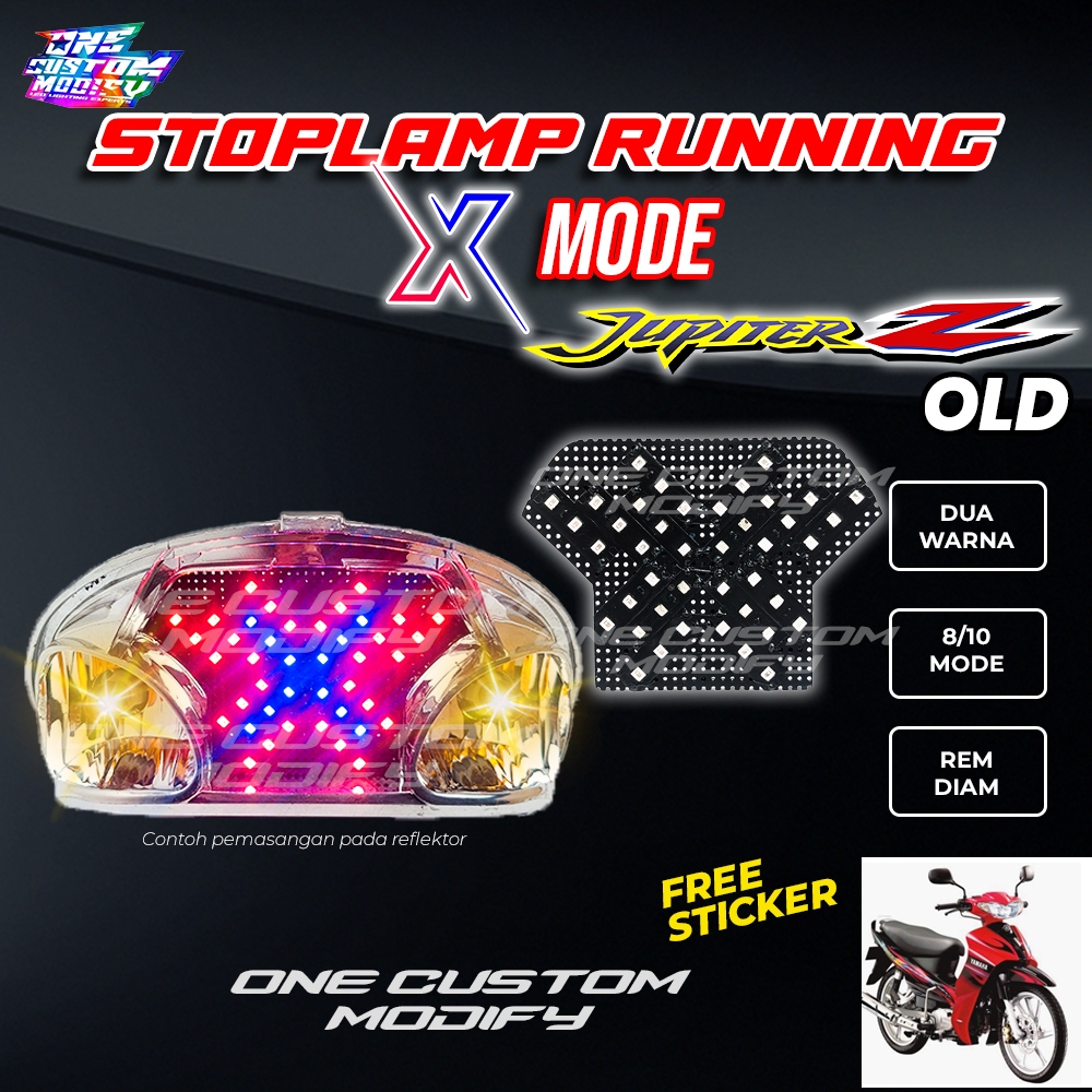 Lampu Rem  X Running Mode Jupiter Z Old  8 10 Otomatis Manual Lampu LED Aksesoris Variasi