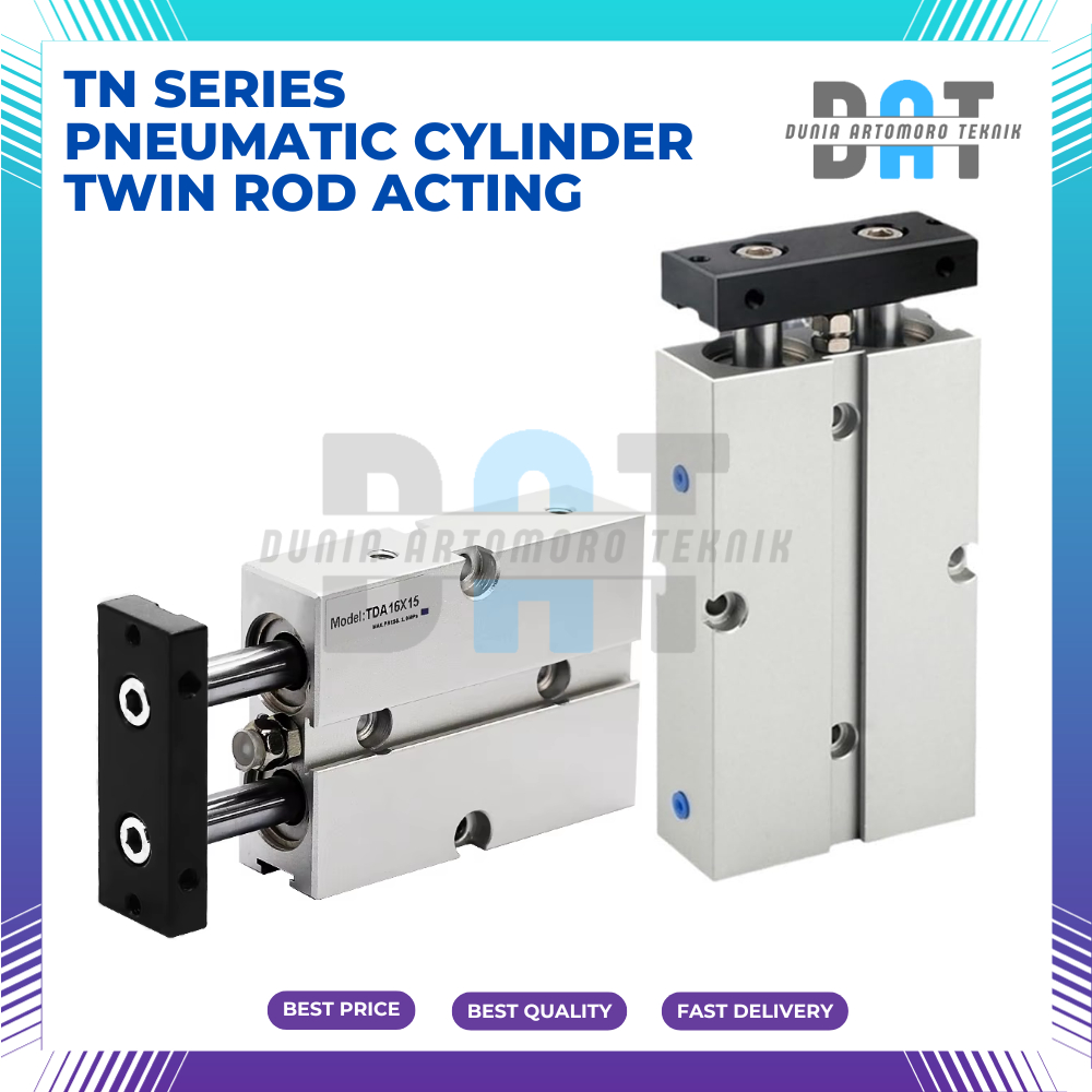 TN 25x20 Pneumatic Cylinder Twin Rod / Cylinder Pneumatic TN 25 x 20
