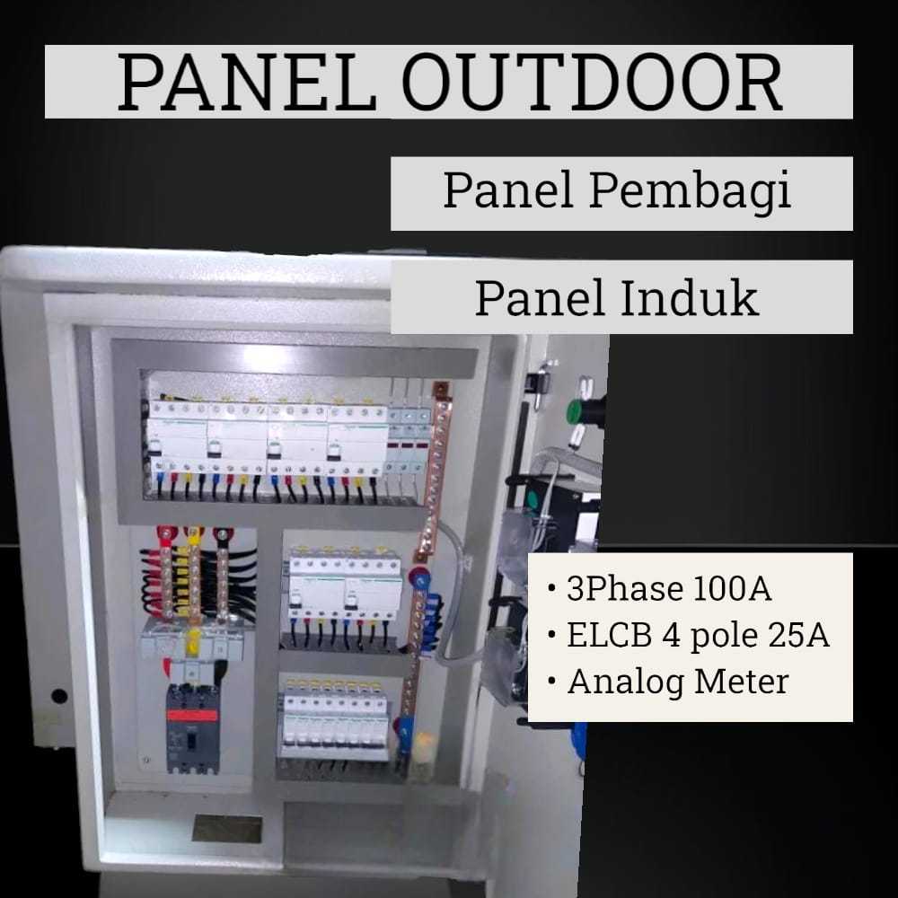 PANEL OUTDOOR 3 PHASE 100A + ELCB 4 POLE 25A ANALOG METER