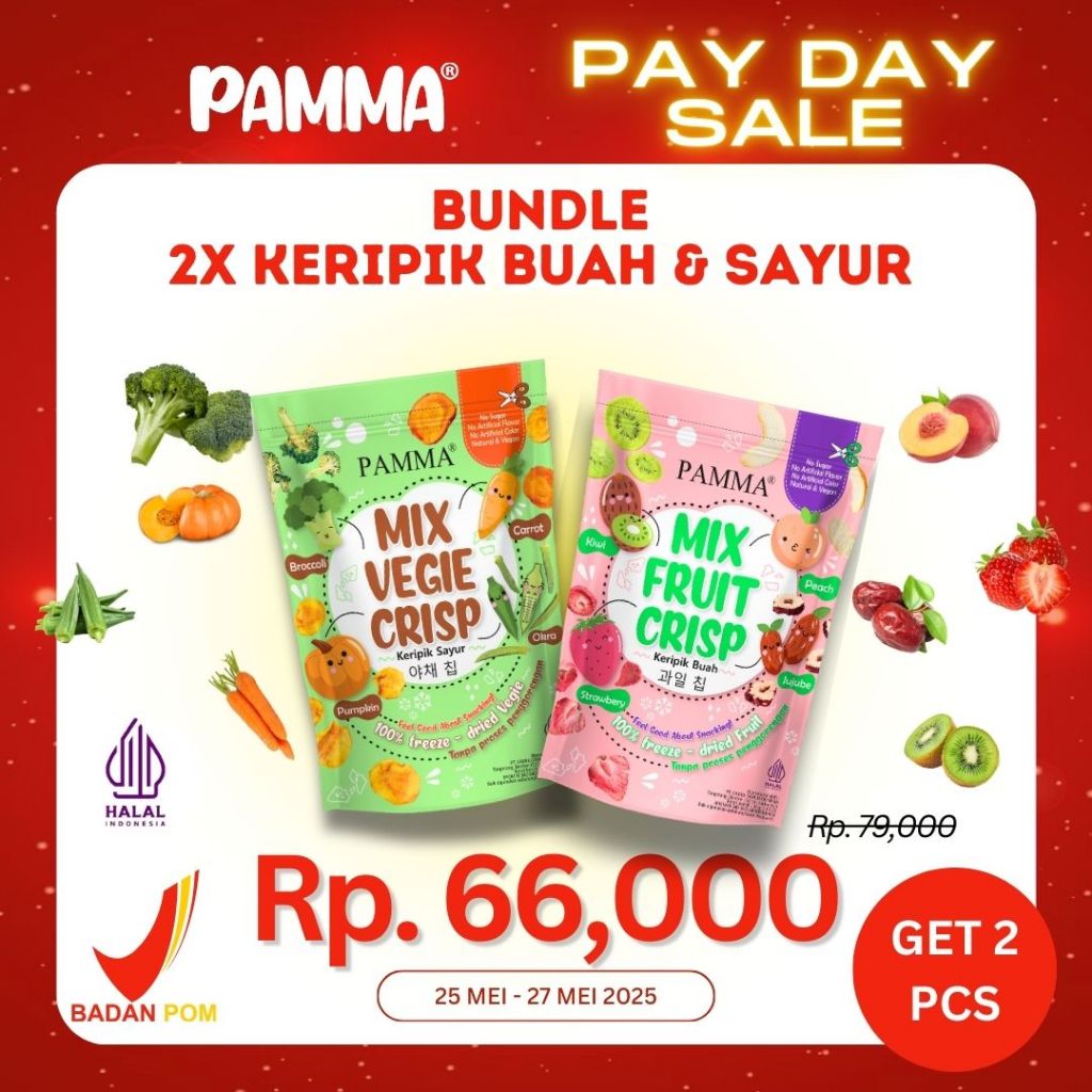

【PAY DAY SALE】 Bundle Mix Vegie & Mix Fruit 45gr 100% Buah Asli DAPAT 2 PCS