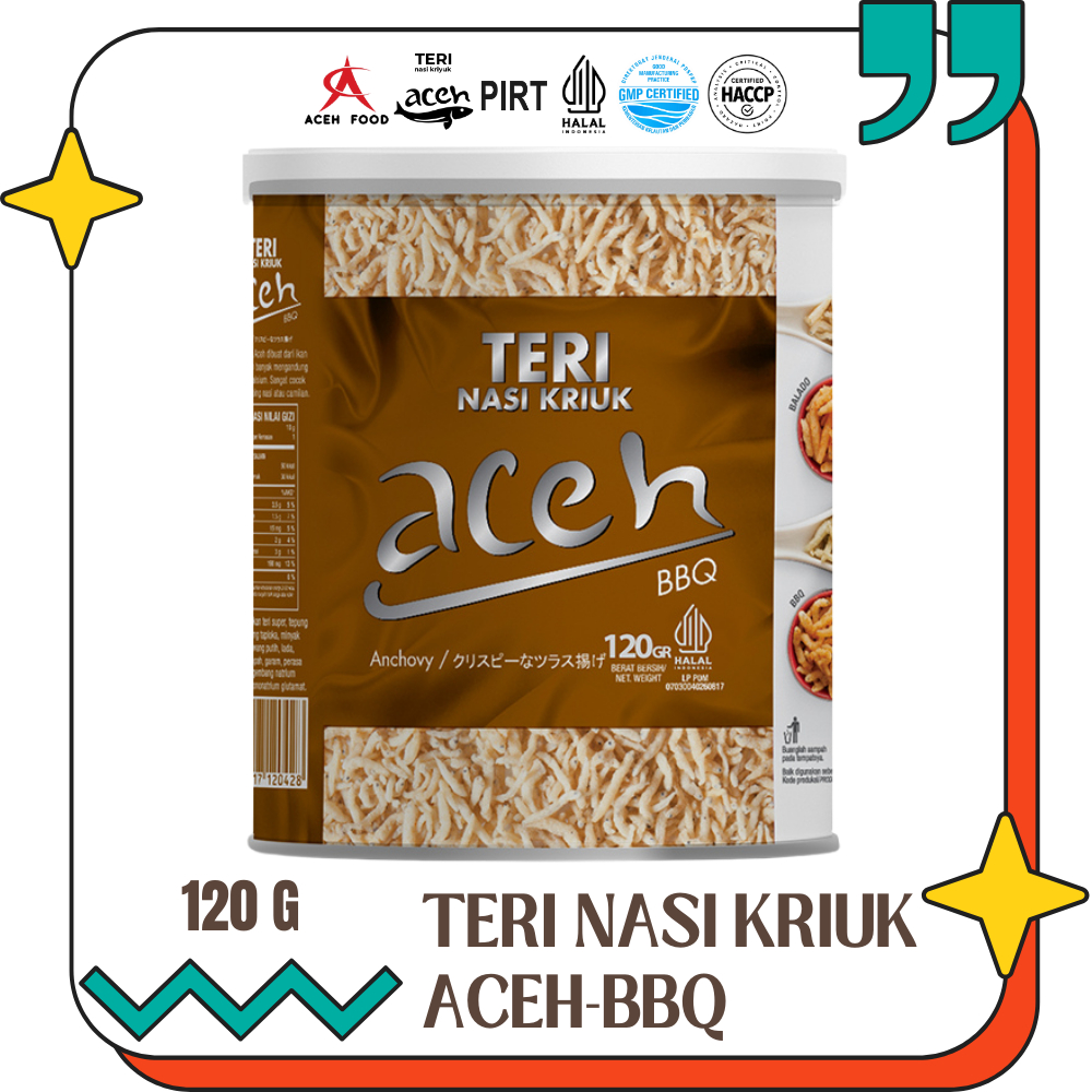 

Teri Nasi Kriuk Aceh 120g – Snack BBQ | Cemilan Kaleng Komposit Halal, Renyah, Praktis, Cepat Saji & Gurih | Aceh Food