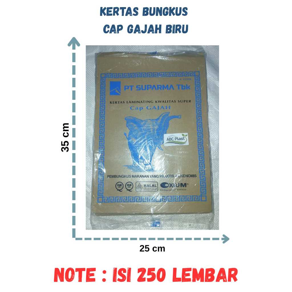 Kertas Nasi Gajah Biru isi 250 Lembar / kertas Nasi Pembungkus Coklat / kertas Nasi Warteg