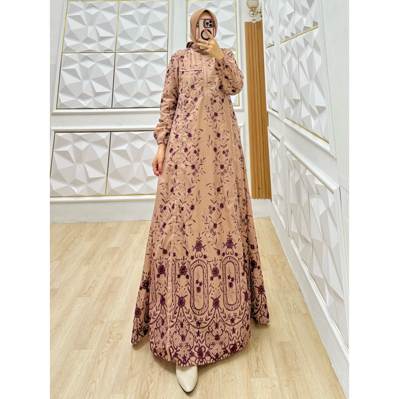 INDAH DRESS/GAMIS BKK PREMIUM/KATUN BOLONG BORDIR