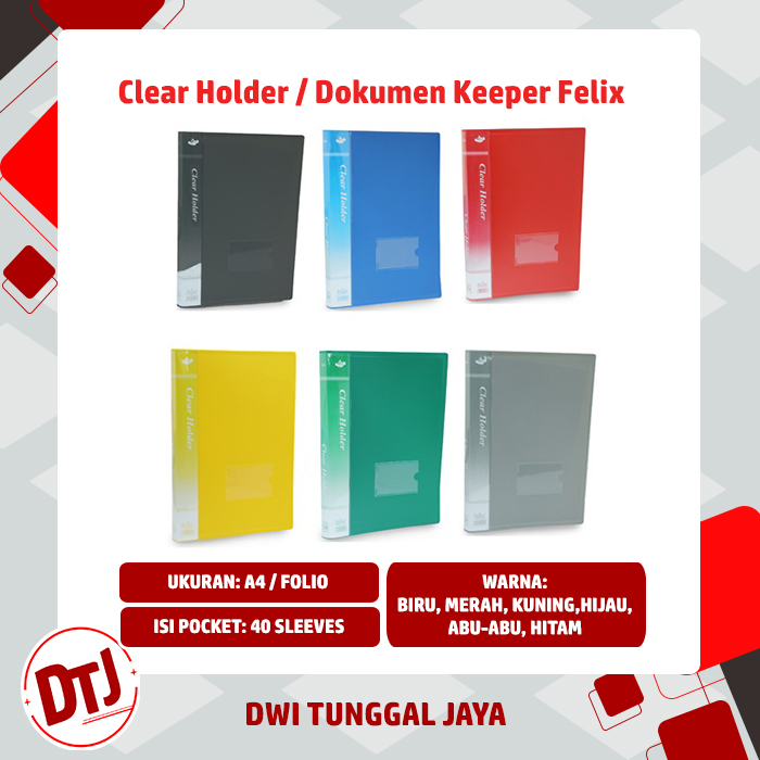 

Ag Clear Holder Felix A4 / F4 Isi 40 Lembar