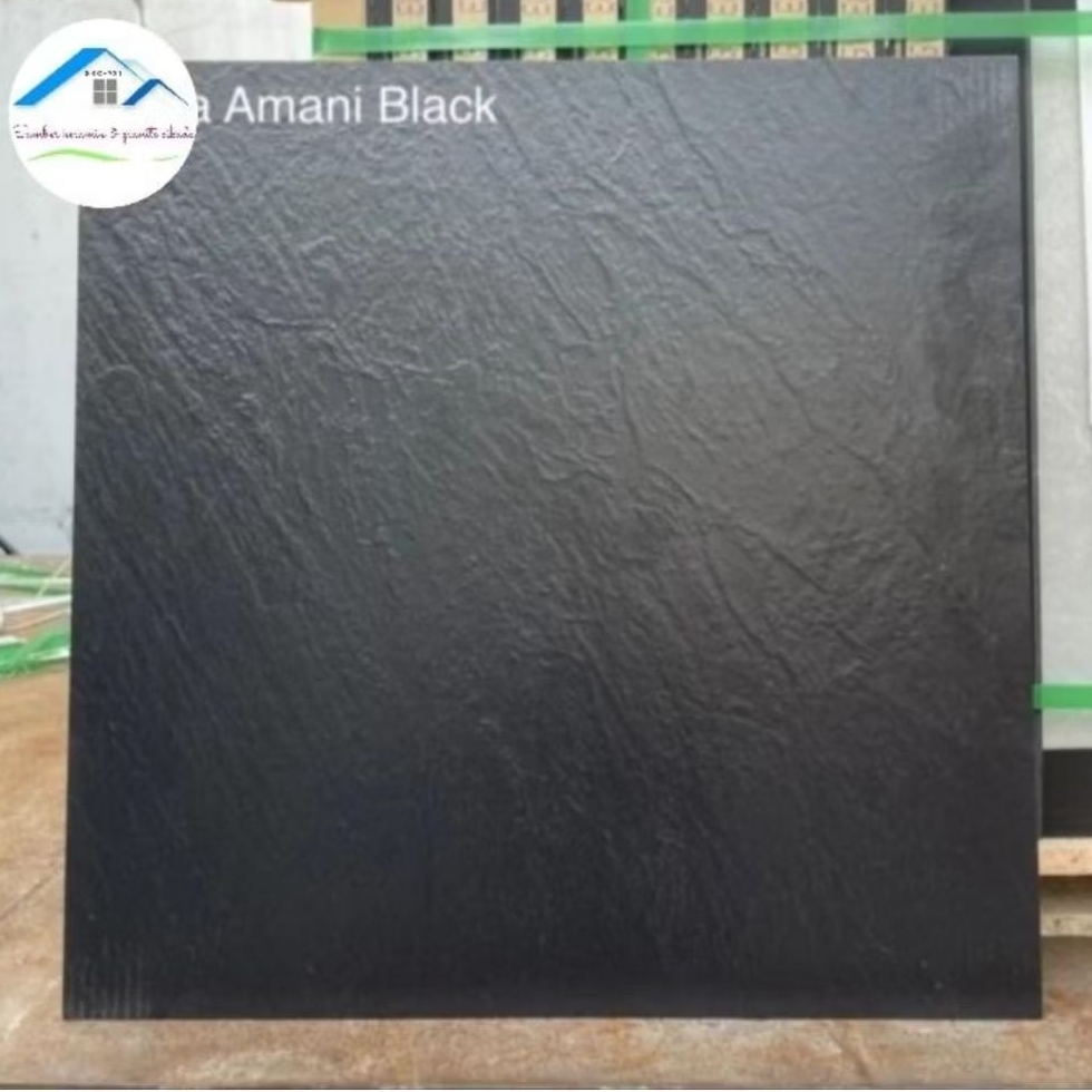 PROMO GRANIT 60X60 IKATAN KASAR TIMBUL UNTUK GARASI KAMAR MANDI | ARNA AMANI BLACK