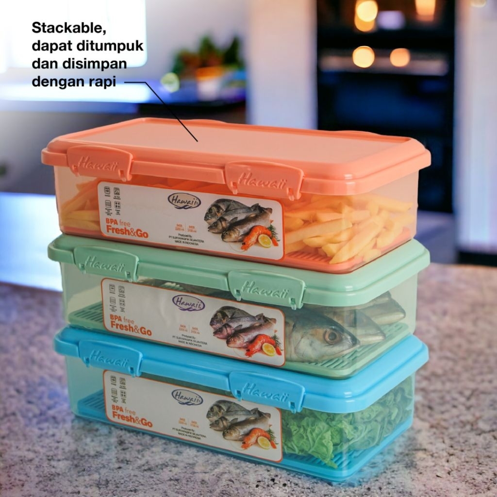 kotak serbaguna food container sealware hawaii wadah penyimpanan ikan kulkas