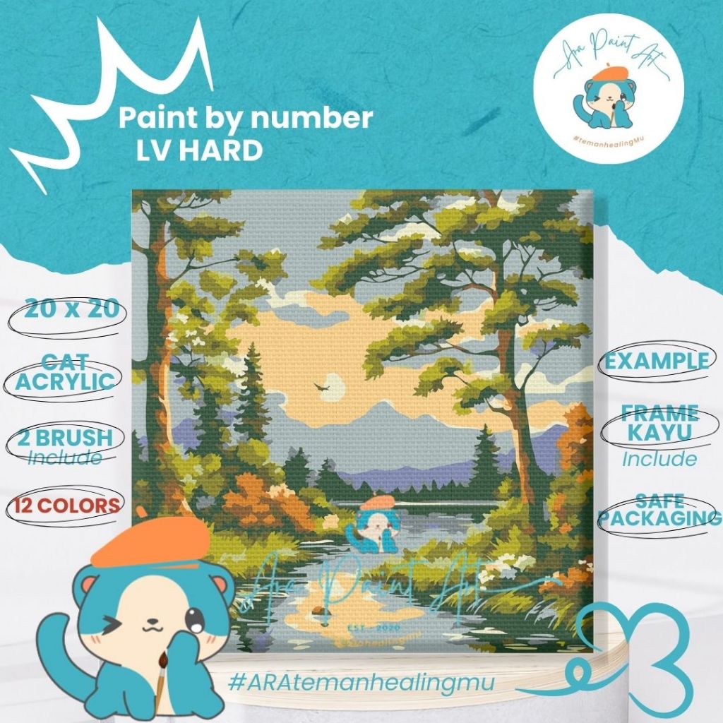 

Ara Paint Art MOUNTAIN LAKE SERIES Paint by numbers kit I Painting I Painting by number I Kado Wisuda I Kado unik I Kanvas Lukis | lukisan