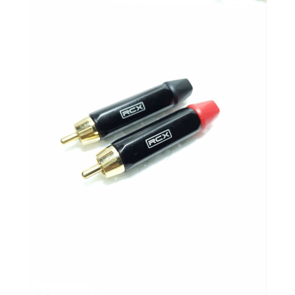 RCX RC-746 JACK RCA  KUNINGAN PROFESIONAL AUDIO CONNECTORS  1 SET MERAH HITAM. MALE COWOK ORIGINAL
