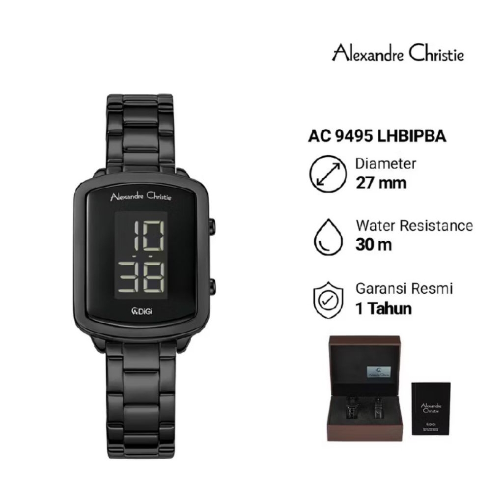 Best Seller Jam Tangan Wanita Alexander Christie AC 9495 LHBIPBA Digital Stainless Steel Original