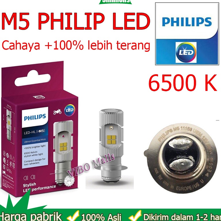 KODE R75R ORIGINAL 1 Lampu motor philips Lampu ac dc Lampu led utama depan 2led motor Bebek acdc dan