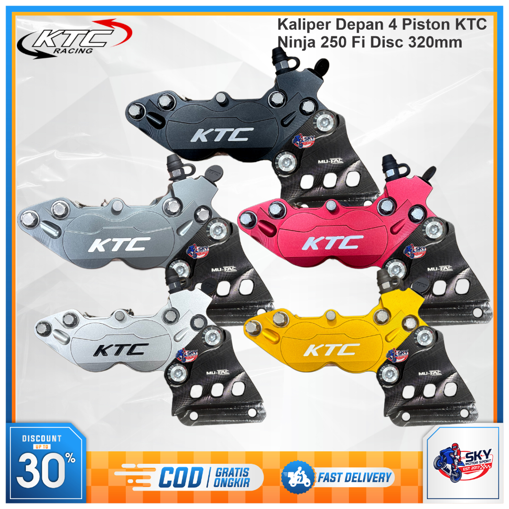 Kaliper Depan KTC Racing 4 Piston Ninja 250 Fi Disc 320mm Original