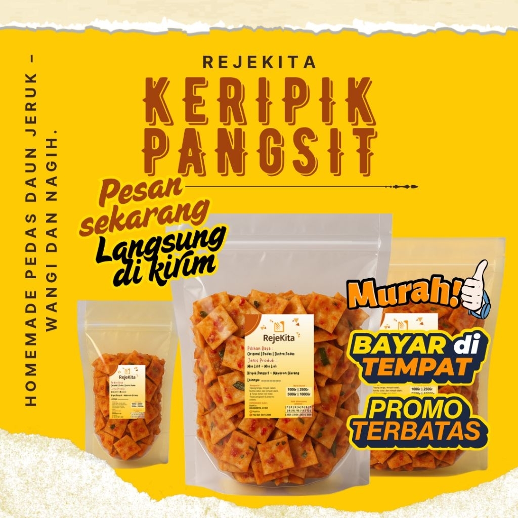 

1KG KRIPIK PANGSIT CETAR KRISPY PEDAS DAUN JERUK