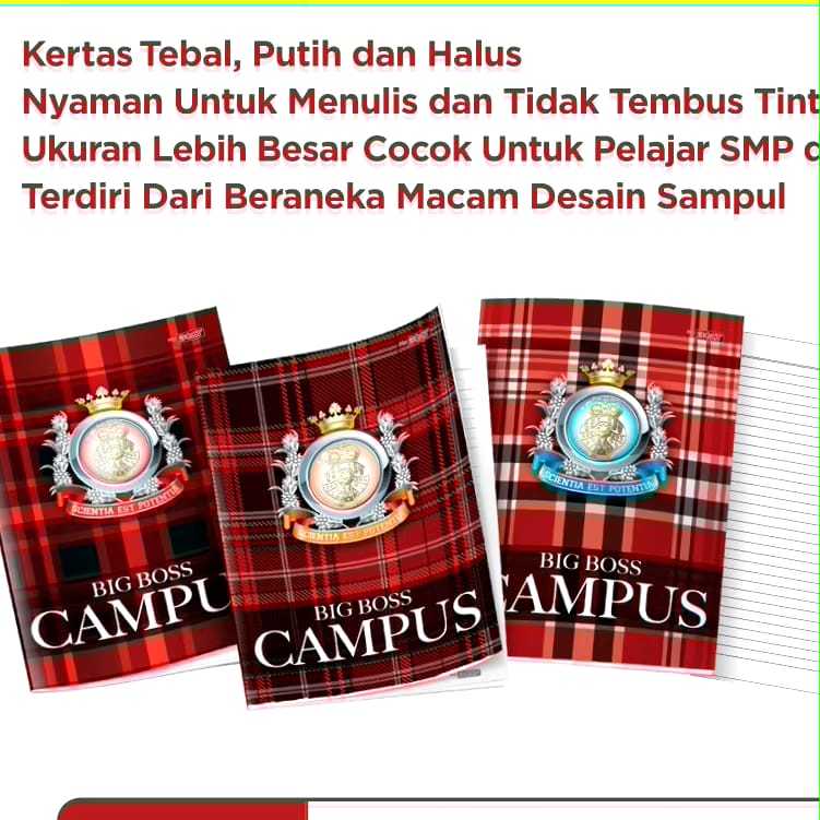 

Veiao_Big Boss Campus Buku Tulis 50 Lembar / Buku Boxy 42 / 36 Lembar Campus