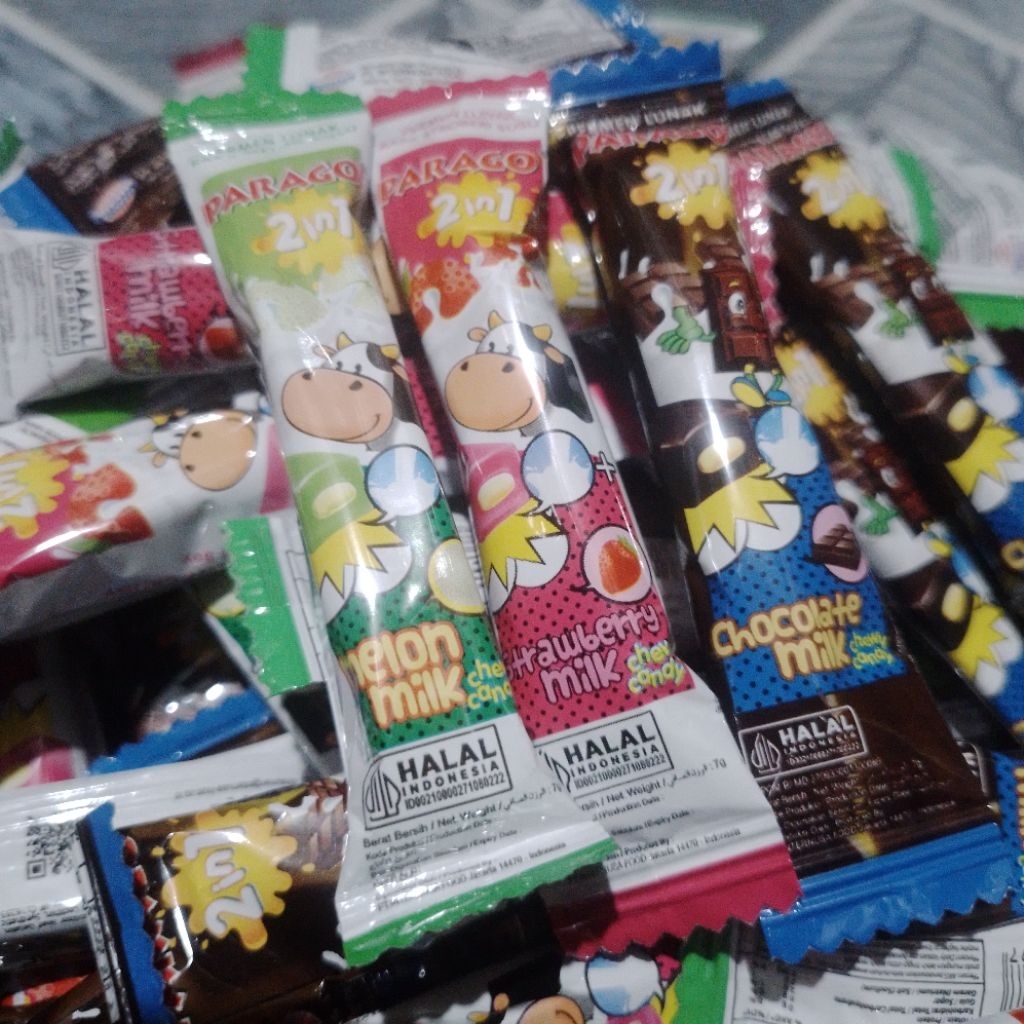 

permen lunak parago 3 rasa stroberi cokelat melon isi 80 pcs