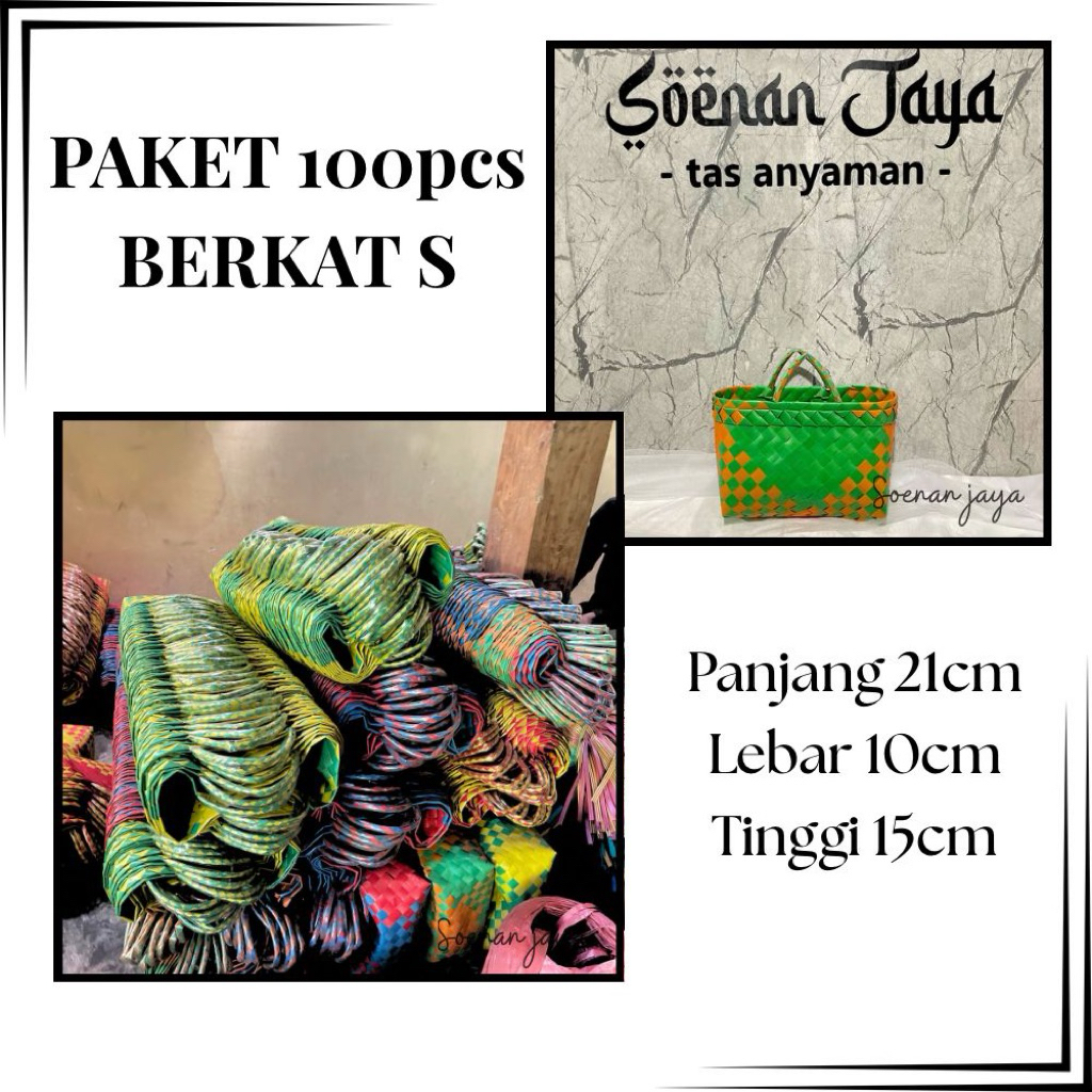 

PAHE 100PCS Tas BERKAT S Kecil tas anyaman hampers/souvenir