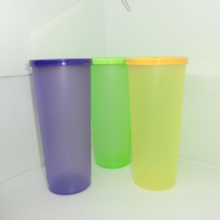 Gelas Tupperware Dengan Tutup 470ml - Gelas Tupperware Tutup Aneka Warna - Gelas Plastik Tupperware 