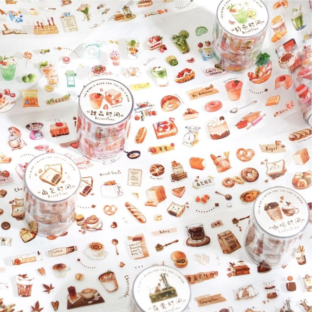 

1pcs PET tape die cut sticker coffee desert jurnal diy Muguang