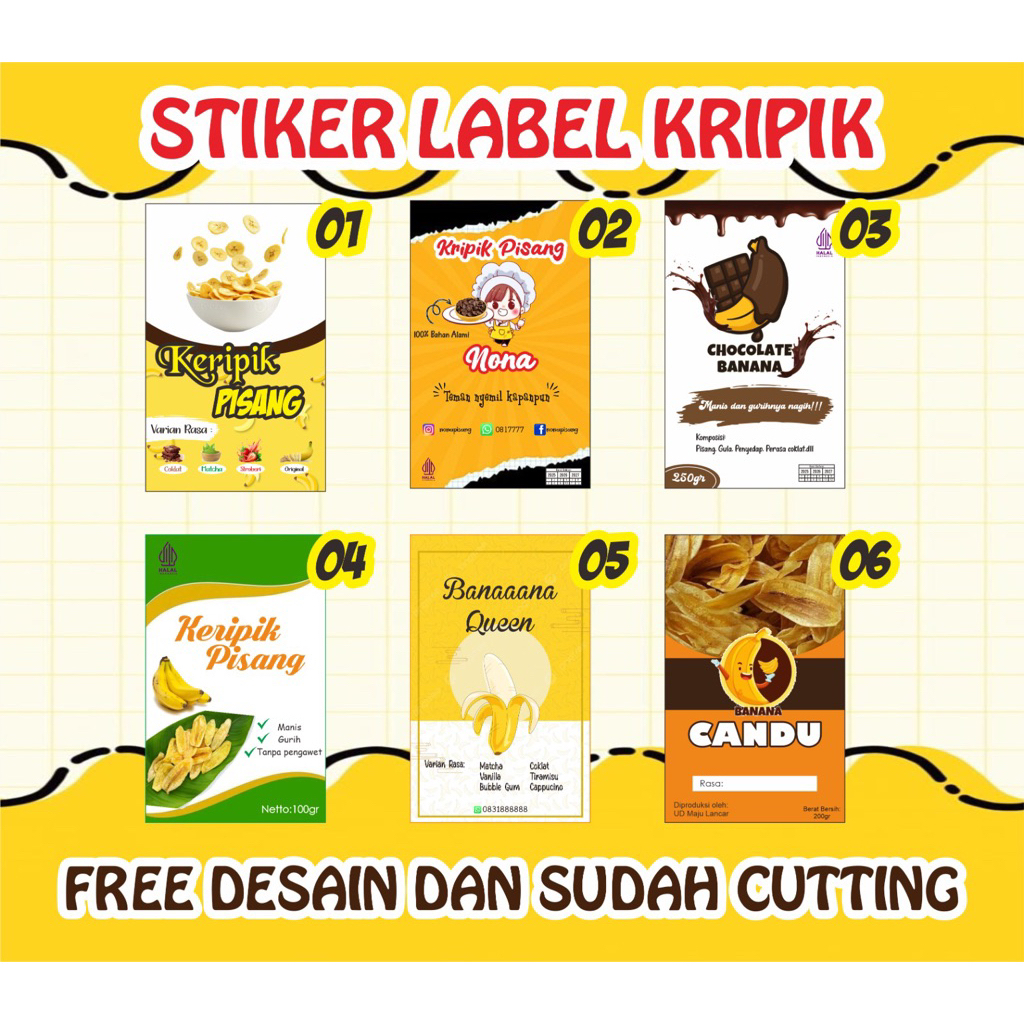 

TERMURAH!!!! STIKER KRIPIK - STIKER PISANG - STIKER SNACK