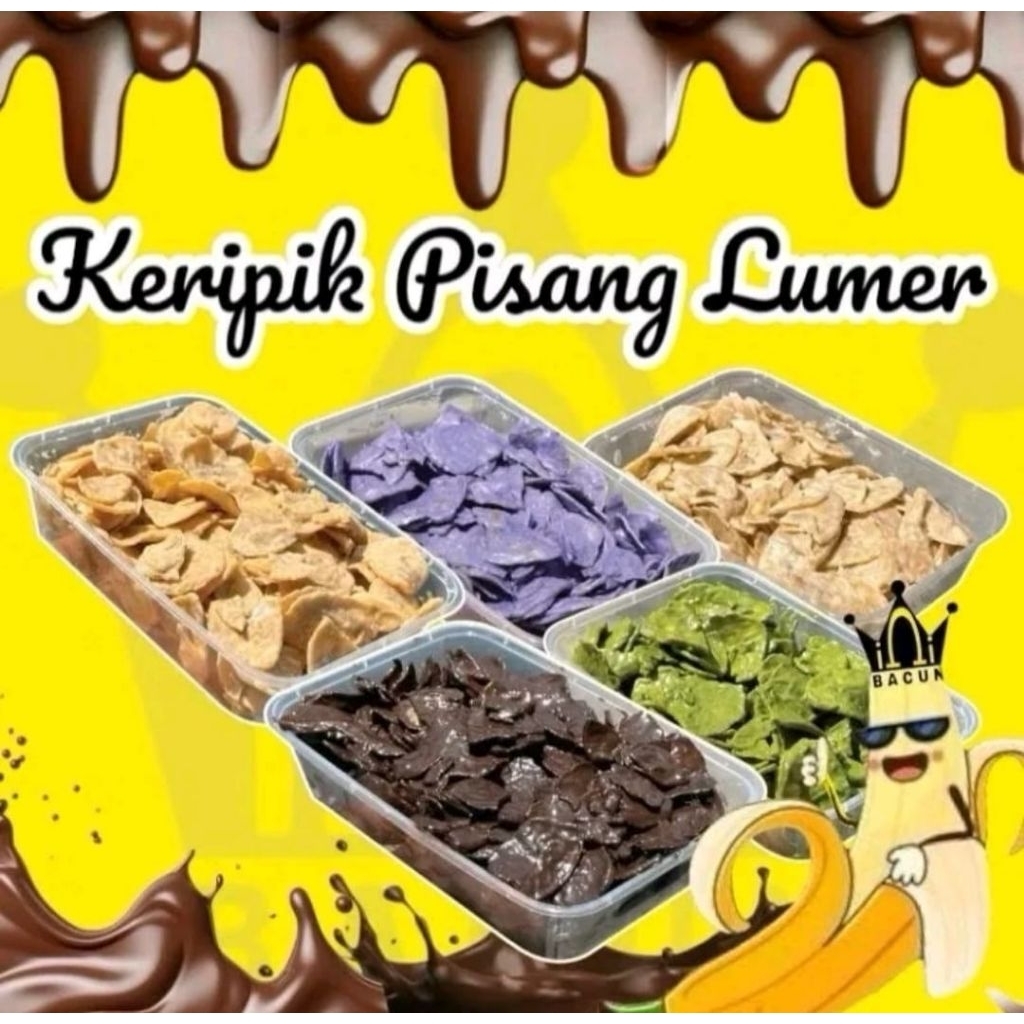 

kripik pisang coklat lumer/banana Chips aneka rasa 180gram bok 500mili